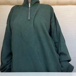 Forest green Brandy Melville half zip hoodie